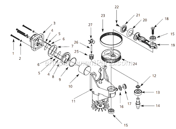 Page B Diagram and Parts List for EX210103 2005 Campbell Hausfeld Compressor